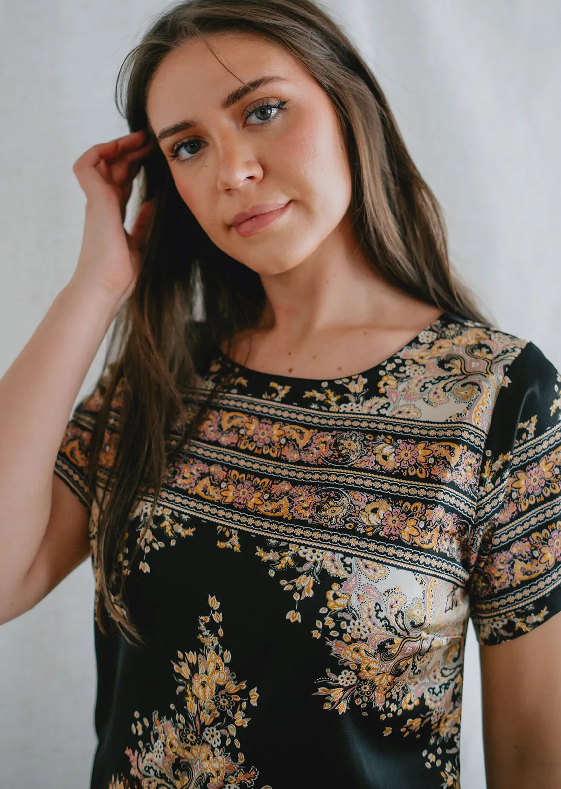 The Elizabeth Printed Satin Mini Dress