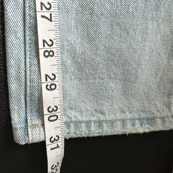 The Kript Loose Jeans Womens S Med Wash Distressed Denim Cotton High Rise Sz XS