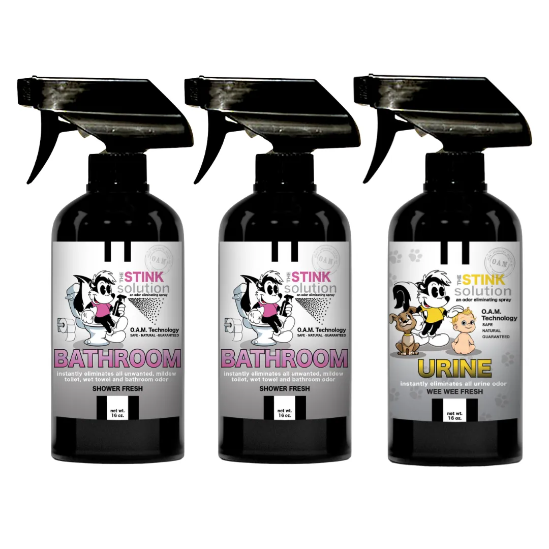 Three Pack - Two Bathroom Odor Eliminating Sprays   One Spray of Choice 16 oz