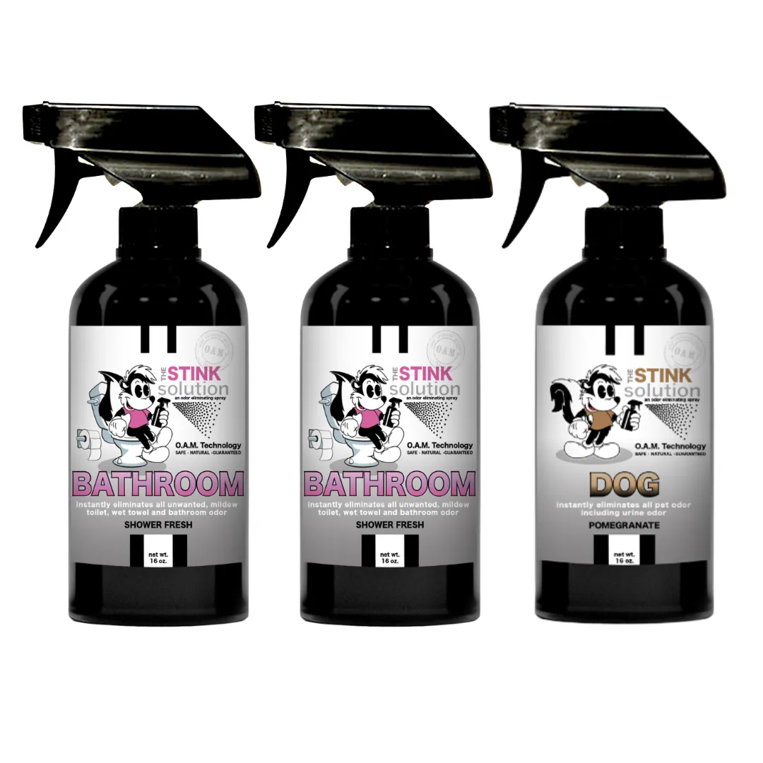 Three Pack - Two Bathroom Odor Eliminating Sprays   One Spray of Choice 16 oz