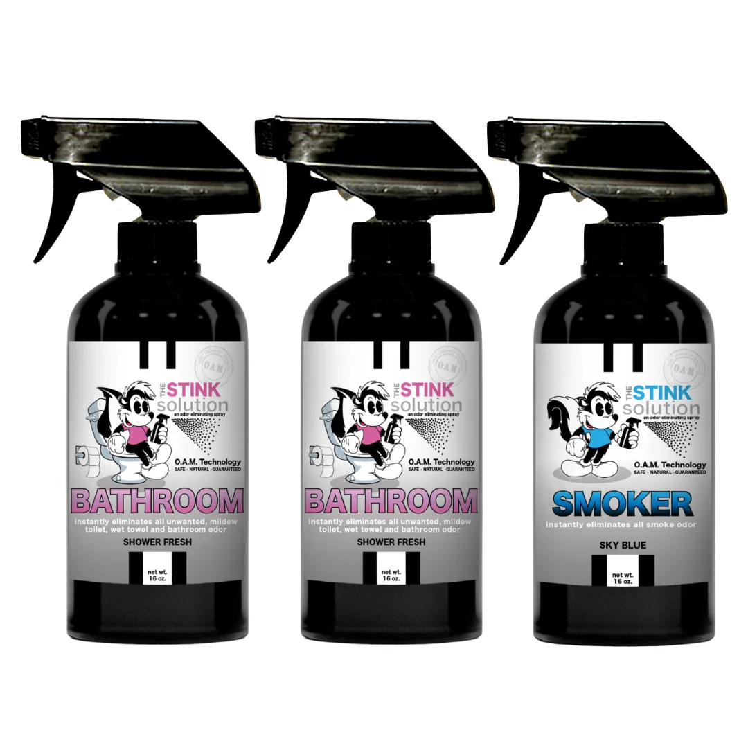 Three Pack - Two Bathroom Odor Eliminating Sprays   One Spray of Choice 16 oz
