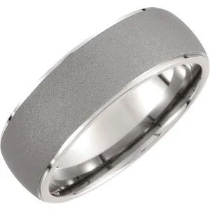 Titanium 7.5 mm Oxidized Center Rounded Band Size 12