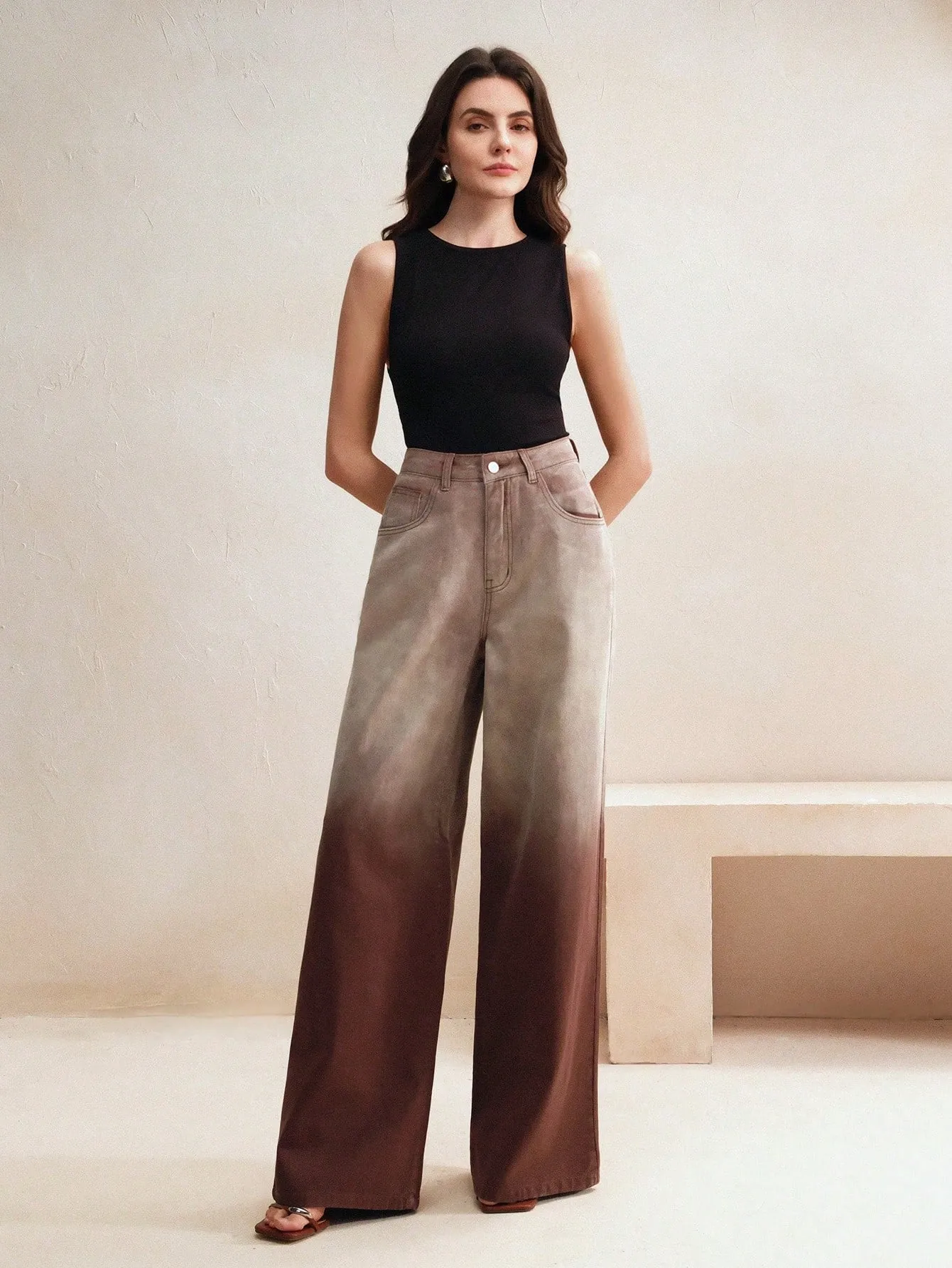 Trendy Tie-Dye Wide-Leg Jeans for Women | Stylish & Comfortable Denim