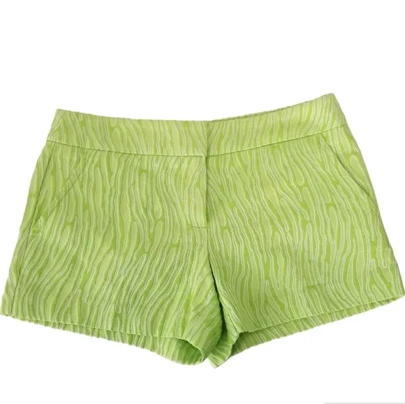 Trina Turk Lime Green Marled Textured Shorts Size 2