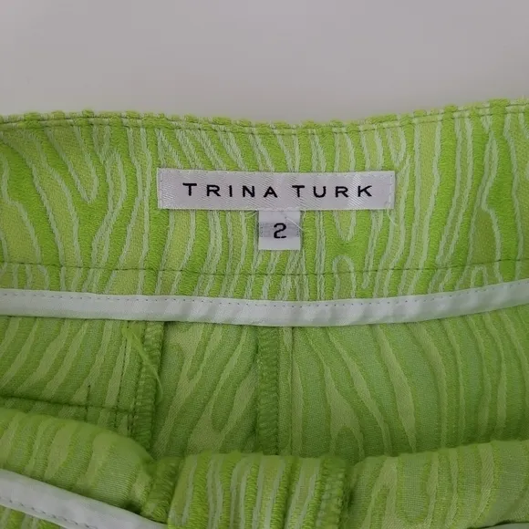 Trina Turk Lime Green Marled Textured Shorts Size 2