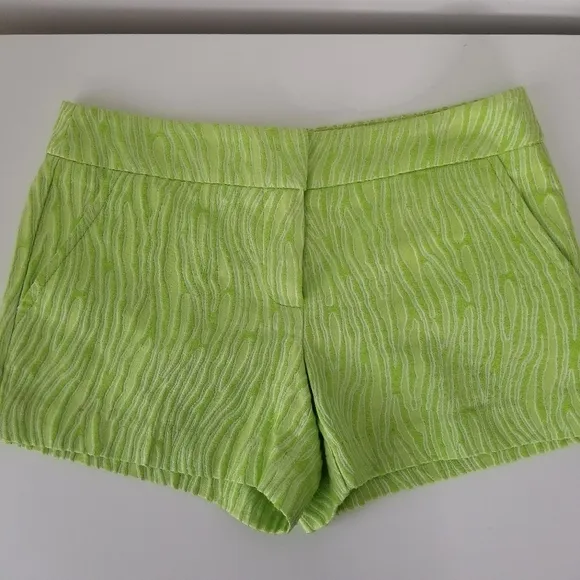 Trina Turk Lime Green Marled Textured Shorts Size 2