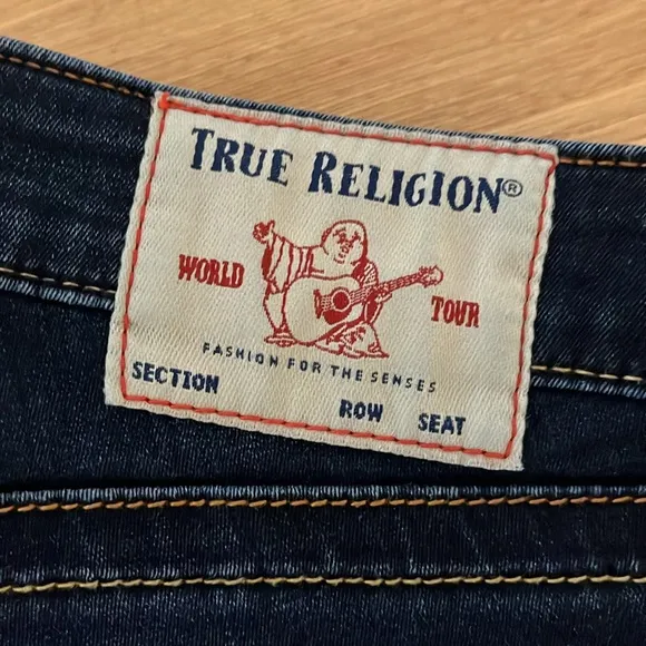 True Religion Mid Rise Jennie Curvy Skinny Jeans, Blue, Size 26