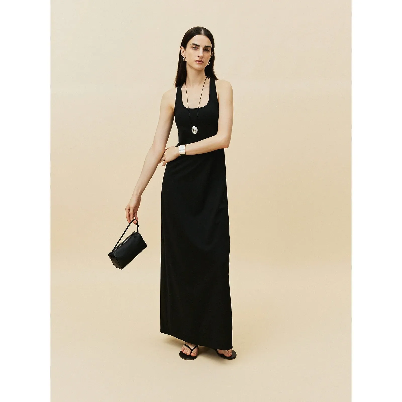 Ultra-long Sleeveless Racerback Dress