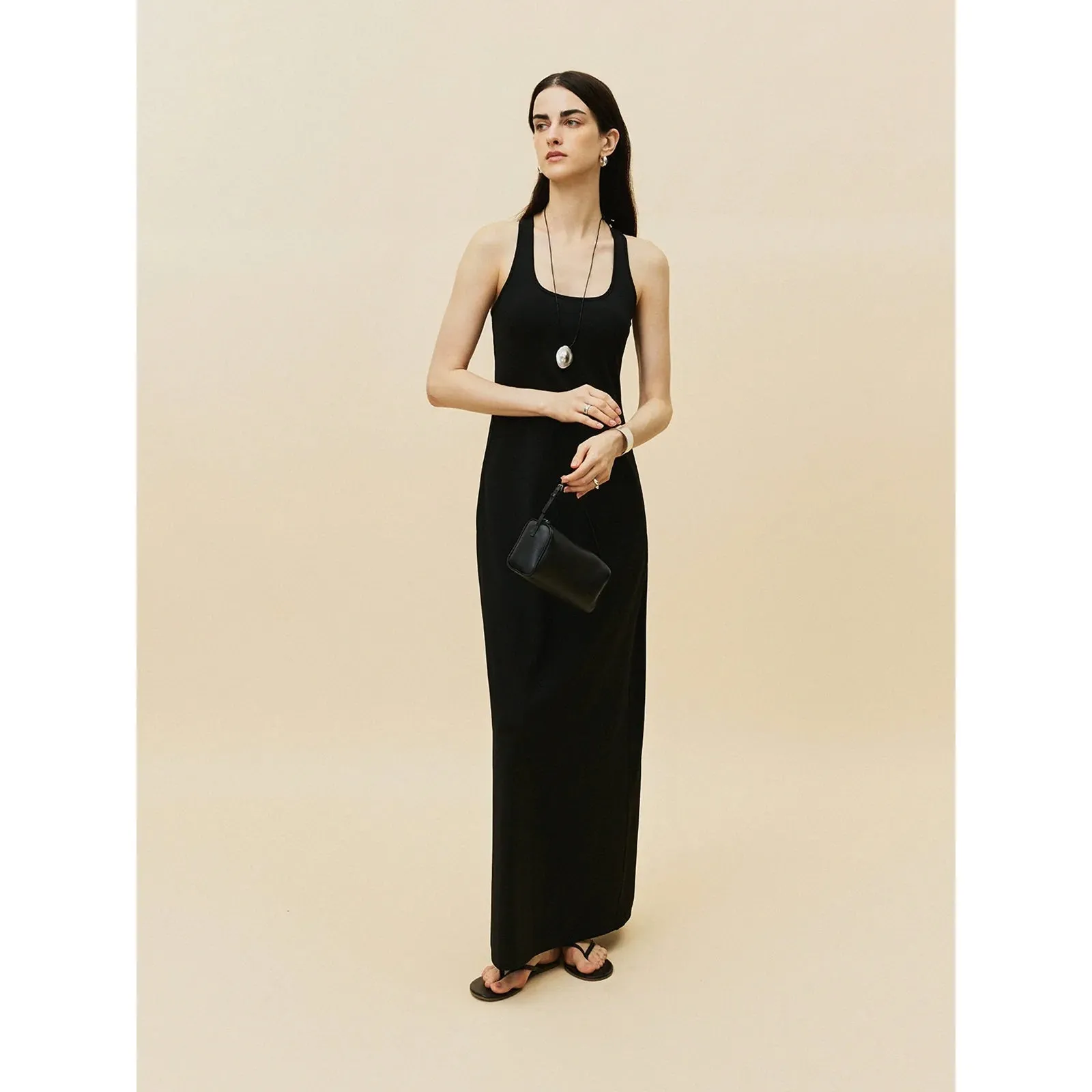 Ultra-long Sleeveless Racerback Dress