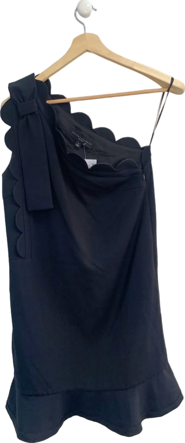 Victoria Beckham x Target Black Scalloped One Shoulder Dress UK S