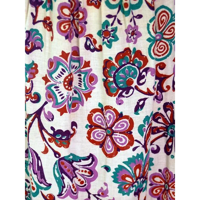 Vintage 2 PC Skirt & Crop Top Print Craig Craely 1970s Small-Med