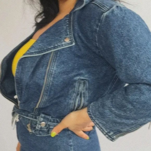 Vintage Denim Small Cropped Blue Jacket