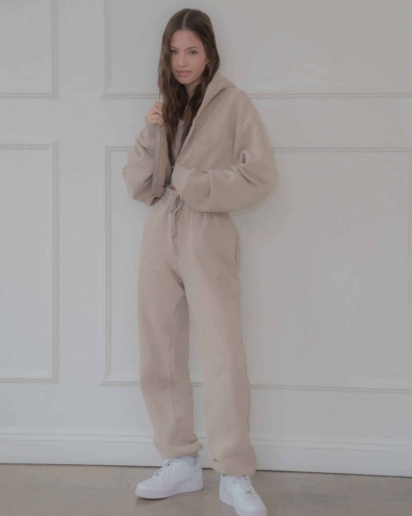 Vitals Cropped Zip in Sand