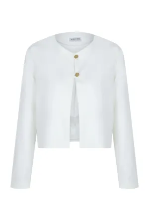 White Gold Crepe Jacket