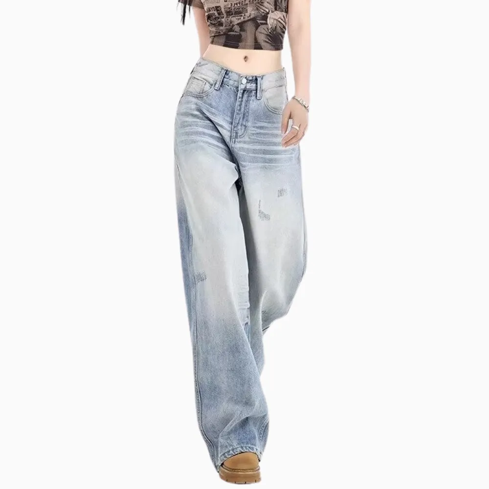 Women's American Loose Floor-Mopping Jeans