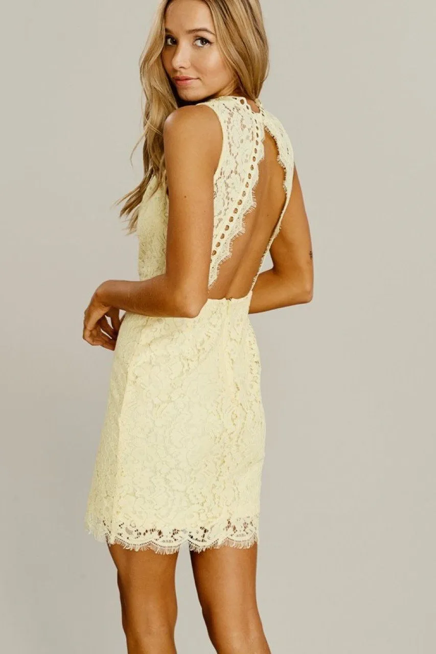 Yellow Crochet Lace Dress