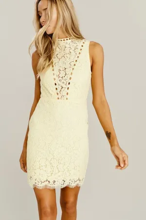 Yellow Crochet Lace Dress