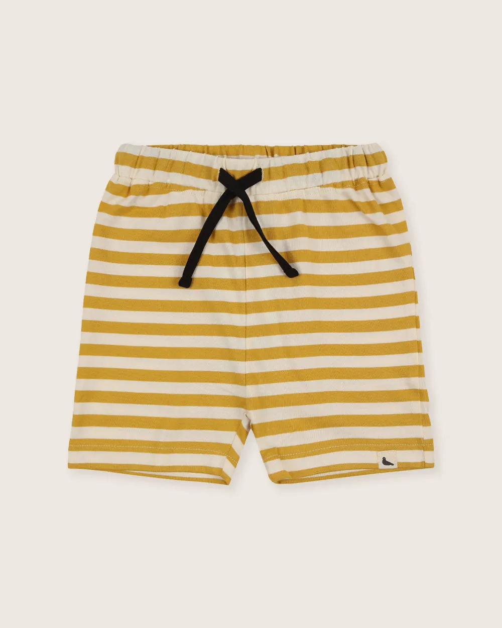 Yellow Wide Stripe Print Shorts