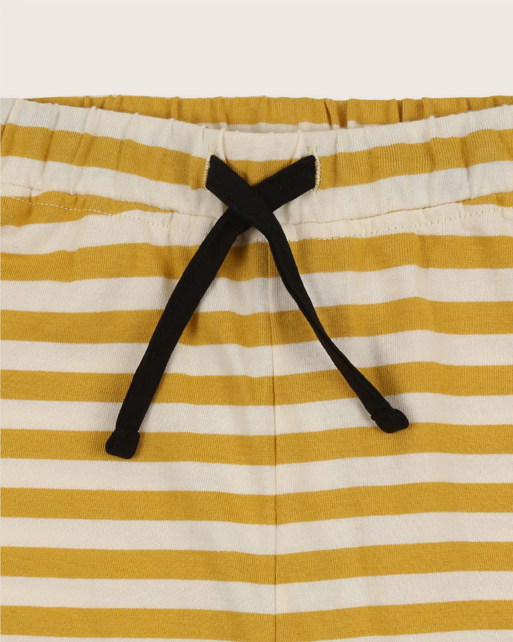 Yellow Wide Stripe Print Shorts