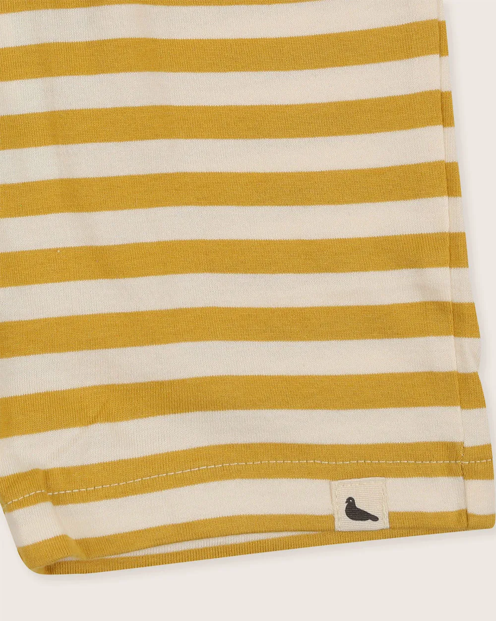 Yellow Wide Stripe Print Shorts