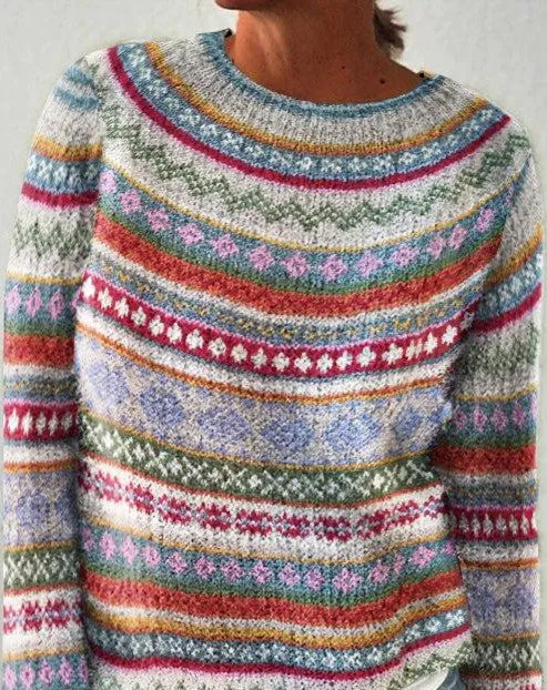 Yolanda® | Chic, long-sleeved printed sweater