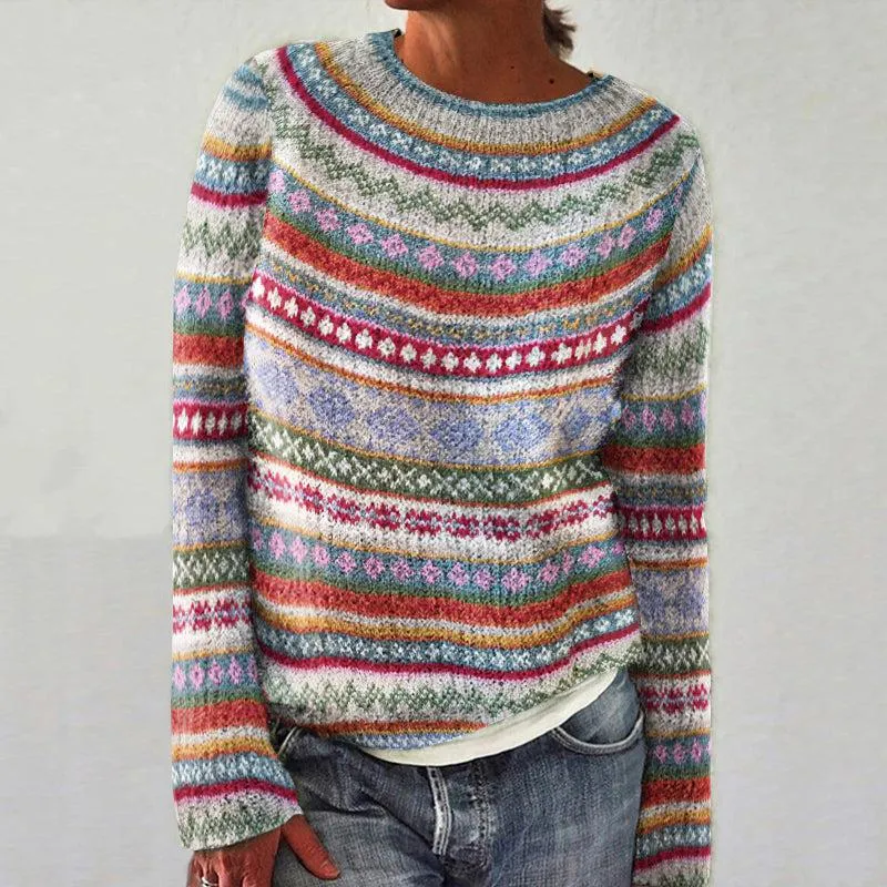 Yolanda® | Chic, long-sleeved printed sweater